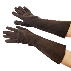 Brown Suede Leather Gloves, Novo Hand Made Vintage New Condition
